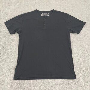 Into The AM Shirt Men XL Black Short Sleeve Henley